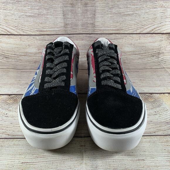 Vans Old Skool Platform After Dark Womens Size 8 Pink Blue Black Summer - Picture 3 of 13